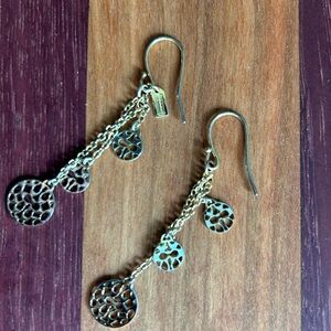 Coach Gold Dangle Cutout Earrings